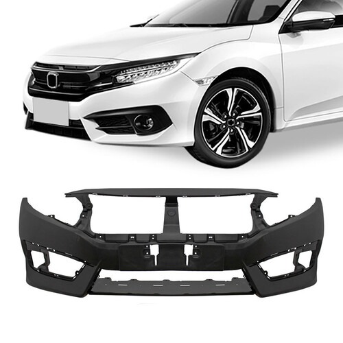 Para-choque Civic 2016 a 2019 dianteiro preto liso com ressalto de placa - 8126 Para-choque Civic 2016 a 2019 dianteiro preto liso com ressalto de placa - 8126