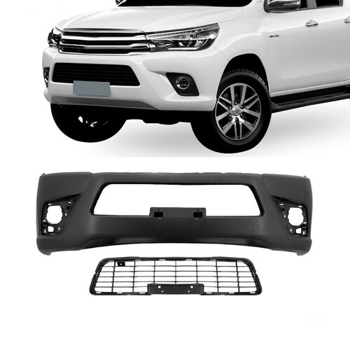 Para-choque Hilux 2015 a 2018 dianteiro preto com grade cabine dupla - 7082 Para-choque Hilux 2015 a 2018 dianteiro preto com grade cabine dupla - 7082