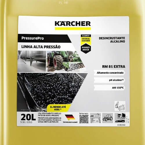 Detergente desincrustante profissional ultra concentrado 20 Litros - PressurePro RM 81 Detergente desincrustante profissional ultra concentrado 20 Litros - PressurePro RM 81