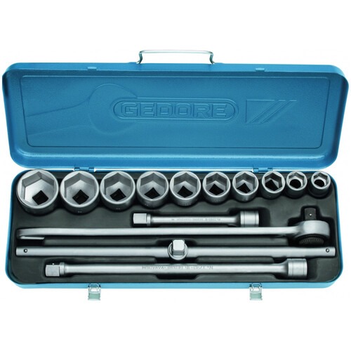 Jogo de soquete sextavado 22 a 50 mm encaixe 3/4 Jogo de soquete sextavado 22 a 50 mm encaixe 3/4