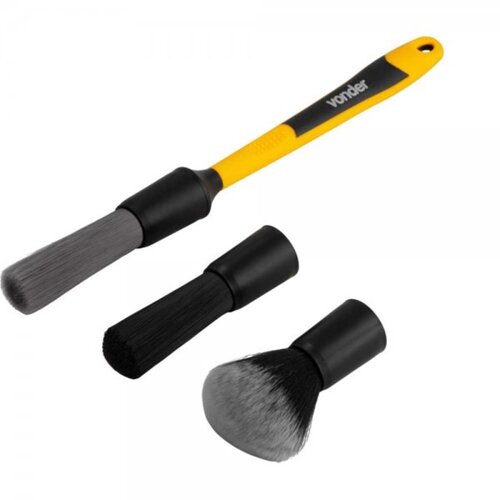 Pincel para detalhamento automotivo com 3 pontas intercambiáveis Pincel para detalhamento automotivo com 3 pontas intercambiáveis