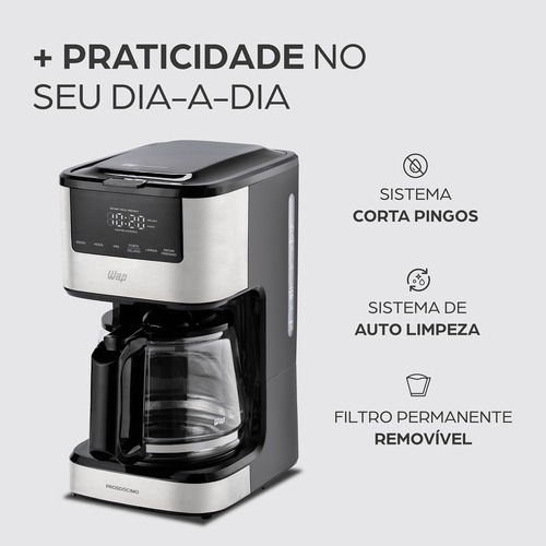 Cafeteira elétrica digital 900W timer programável 24H Prosdócimo - WCD1500 110V Cafeteira elétrica digital 900W timer programável 24H Prosdócimo - WCD1500 110V