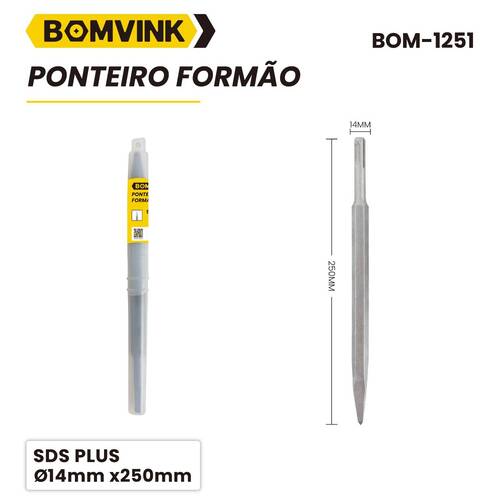 Ponteira manual 14 x 250 mm encaixe SDS Plus - BOM-1251 Ponteira manual 14 x 250 mm encaixe SDS Plus - BOM-1251