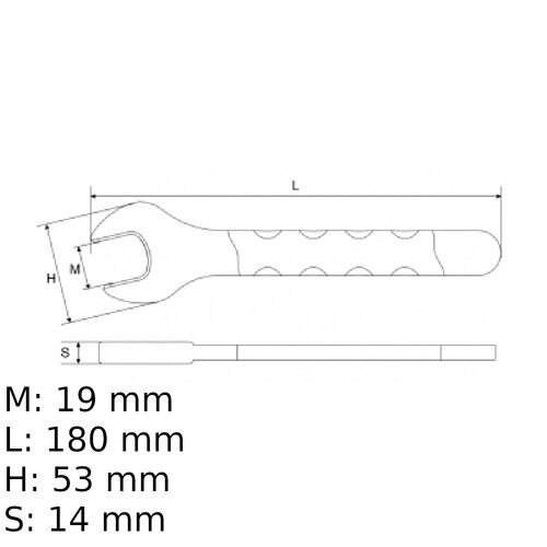 Chave fixa de uma boca isolada VDE 19 mm - BW52MQ19 Chave fixa de uma boca isolada VDE 19 mm - BW52MQ19