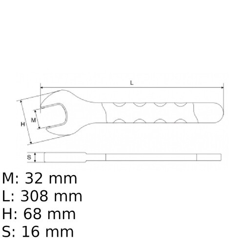 Chave fixa de uma boca isolada VDE 32 mm - BW52MQ32 Chave fixa de uma boca isolada VDE 32 mm - BW52MQ32