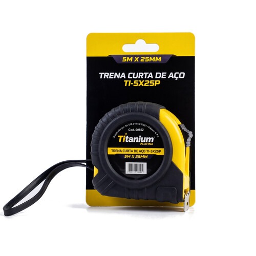 Trena emborrachada com fita de aço 25 mm x 5 m com trava - 8632 Trena emborrachada com fita de aço 25 mm x 5 m com trava - 8632