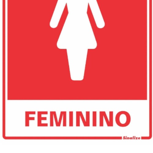 Placa sinalizadora em poliestireno Sanitário Feminino - 220AC Placa sinalizadora em poliestireno Sanitário Feminino - 220AC