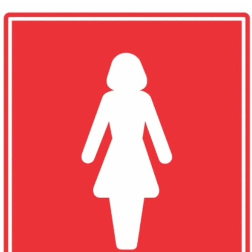 Placa sinalizadora em poliestireno Sanitário Feminino - 220AC Placa sinalizadora em poliestireno Sanitário Feminino - 220AC