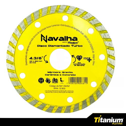 Disco diamantado turbo 110 mm para azulejo - 06052 Disco diamantado turbo 110 mm para azulejo - 06052