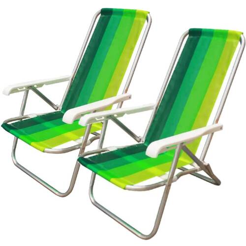 Kit 2 Cadeiras de praia dobrável em 4 posições - CAD0641 Kit 2 Cadeiras de praia dobrável em 4 posições - CAD0641