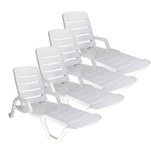 Kit 4 Espreguiçadeiras em polipropileno 4 posições branca - Leblon Kit 4 Espreguiçadeiras em polipropileno 4 posições branca - Leblon