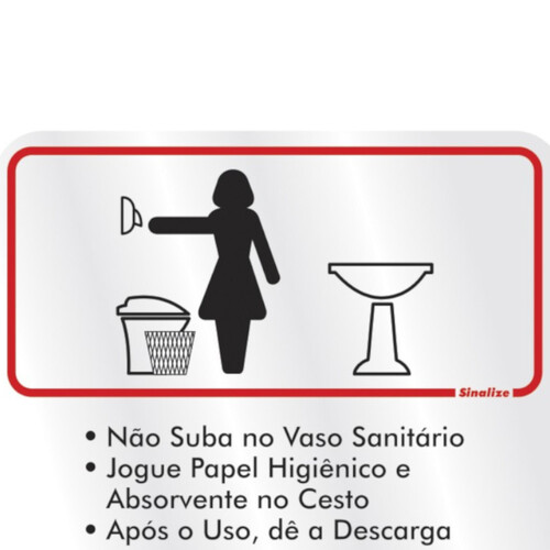 Placa sinalizadora educativa para Procedimento ao usar o Sanitário Feminino - 120AI Placa sinalizadora educativa para Procedimento ao usar o Sanitário Feminino - 120AI