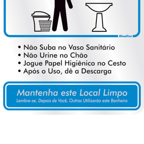 Placa sinalizadora educativa para Procedimento ao usar o Sanitário Masculino - 120AJ Placa sinalizadora educativa para Procedimento ao usar o Sanitário Masculino - 120AJ