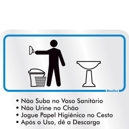 Placa sinalizadora educativa para Procedimento ao usar o Sanitário Masculino - 120AJ Placa sinalizadora educativa para Procedimento ao usar o Sanitário Masculino - 120AJ
