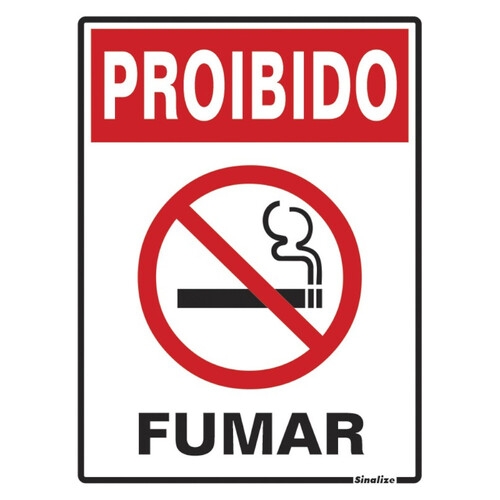 Placa sinalizadora em poliestireno Proibido Fumar - 220AB Placa sinalizadora em poliestireno Proibido Fumar - 220AB