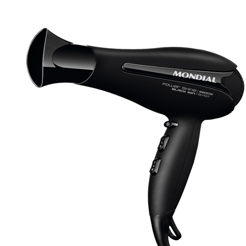 Secador de cabelo 2200 watts Power Shine Black Ion bivolt - SC-13-BI  110V/220V