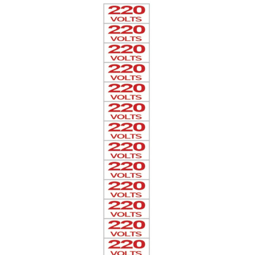 Etiqueta sinalizadora de voltagem em poliestireno 220 volts - 200AZ Etiqueta sinalizadora de voltagem em poliestireno 220 volts - 200AZ
