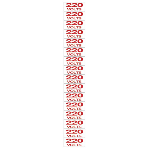 Etiqueta sinalizadora de voltagem em poliestireno 220 volts - 200AZ Etiqueta sinalizadora de voltagem em poliestireno 220 volts - 200AZ