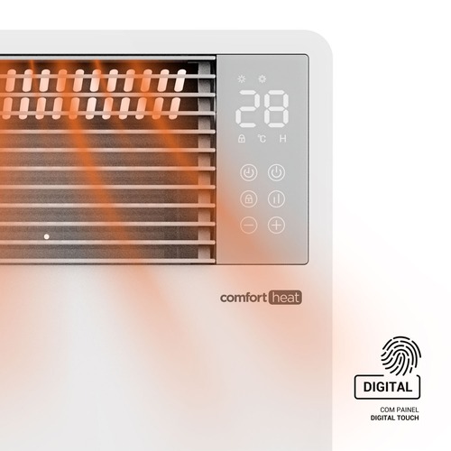Aquecedor elétrico digital convector 1500W para piso e parede Comfort Heat - EAQ04 110V Aquecedor elétrico digital convector 1500W para piso e parede Comfort Heat - EAQ04 110V