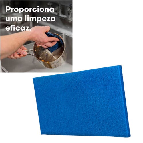 Fibra de limpeza Não Risca 110 x 225 mm azul 2 unidades - Scotch Brite Fibra de limpeza Não Risca 110 x 225 mm azul 2 unidades - Scotch Brite