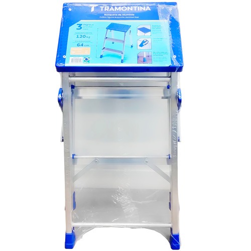 Escada banqueta de alum�nio 2 degraus + patamar - 40000/001