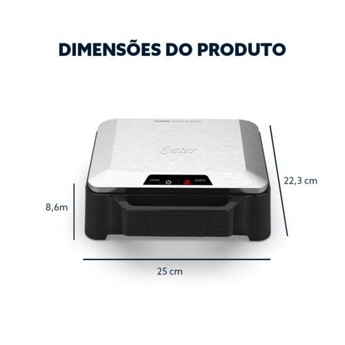 Sanduicheira Grill antiaderente 1000W Inox - OSAN500  110V
