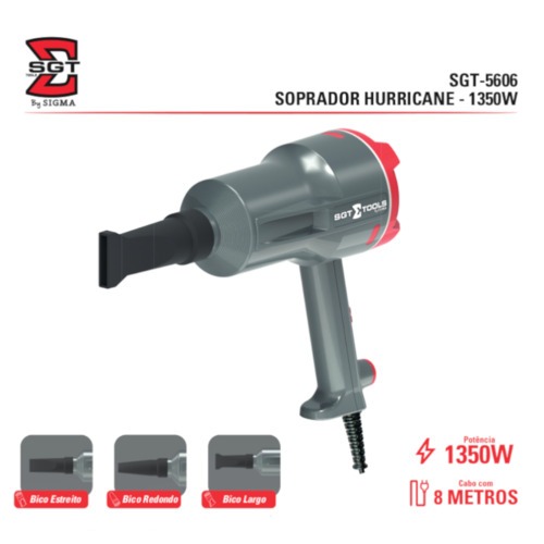 Soprador de ar automotivo 1350W Hurricane com 3 bicos - SGT-5606  220V