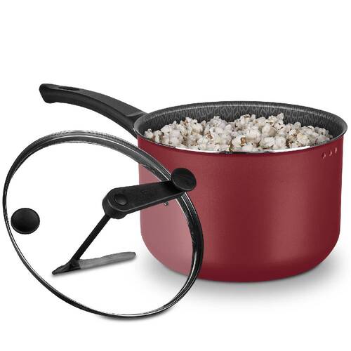 Pipoqueira antiaderente 4,8L com tampa de vidro cereja - 3030