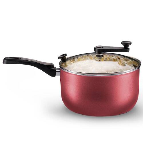 Pipoqueira antiaderente 3,6L com tampa de vidro cereja Cristal - 8994