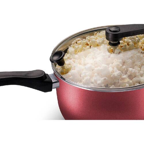 Pipoqueira antiaderente 3,6L com tampa de vidro cereja Cristal - 8994