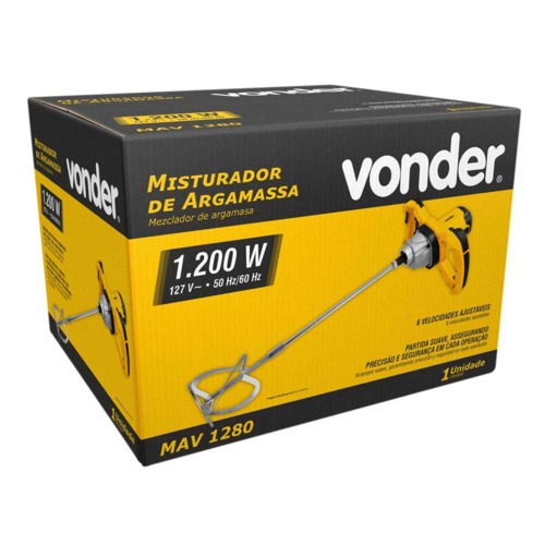 Misturador elétrico para argamassa 1.200 watts MAV 1280 220V Misturador elétrico para argamassa 1.200 watts MAV 1280 220V