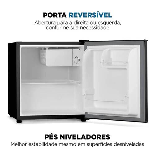 Frigobar 46 litros porta reversível preto - FGB-01-B50 110V Frigobar 46 litros porta reversível preto - FGB-01-B50 110V