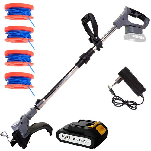 Aparador de grama a bateria 21V com 4 carreteis de nylon 30251 - RZ-AGB21 110V/220V Aparador de grama a bateria 21V com 4 carreteis de nylon 30251 - RZ-AGB21 110V/220V
