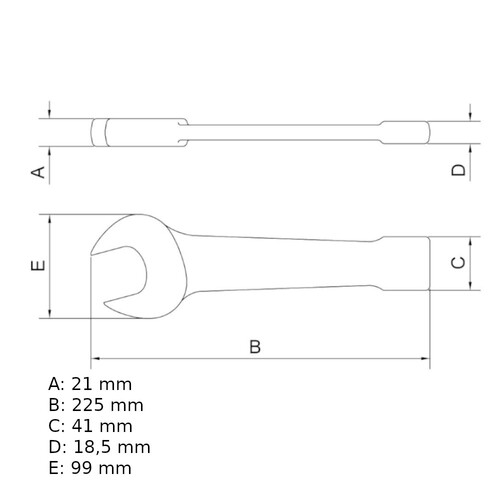 Chave fixa de bater 46 mm a�o cromo van�dio
