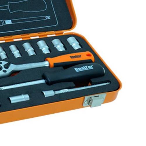 Jogo de soquete sextavado e bits 4 a 13 mm encaixe 1/4