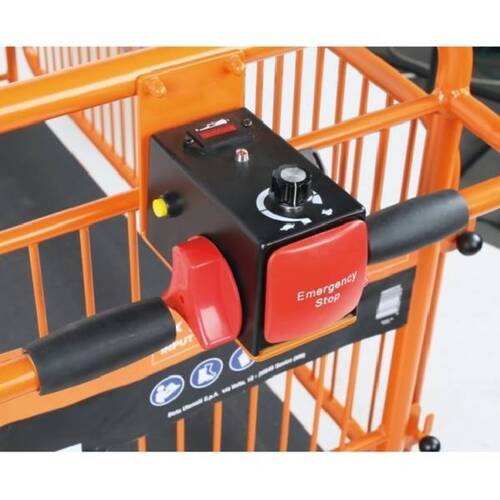 Carrinho plataforma el�trico com grades 400W 24V capacidade 400 kg a bateria - C48M  220V