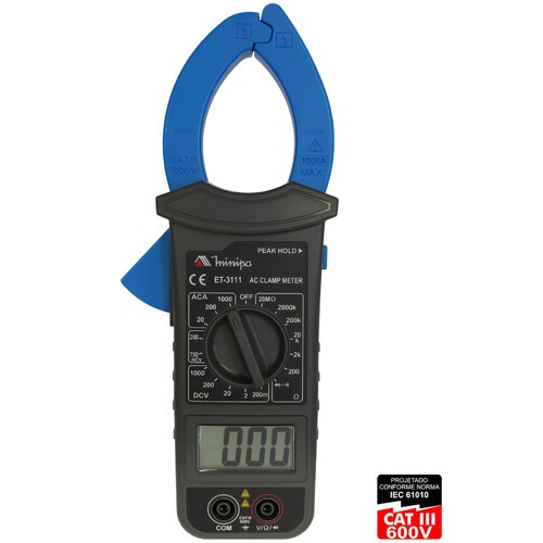 Alicate amperímetro digital CAT III 600V ET-3111 Alicate amperímetro digital CAT III 600V ET-3111