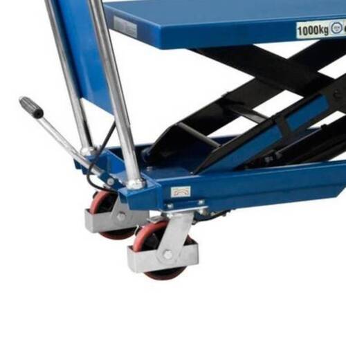 Mesa hidr�ulica pantogr�fica capacidade 1000 kg com roda de PU - ME1000