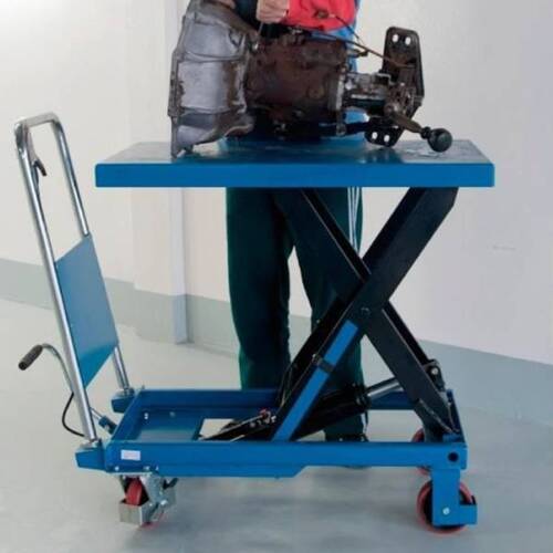 Mesa hidr�ulica pantogr�fica capacidade 1000 kg com roda de PU - ME1000