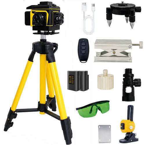 Nível a laser verde a bateria 12 linhas 25 m com tripé e kit de acessórios - BOM-6216 Nível a laser verde a bateria 12 linhas 25 m com tripé e kit de acessórios - BOM-6216