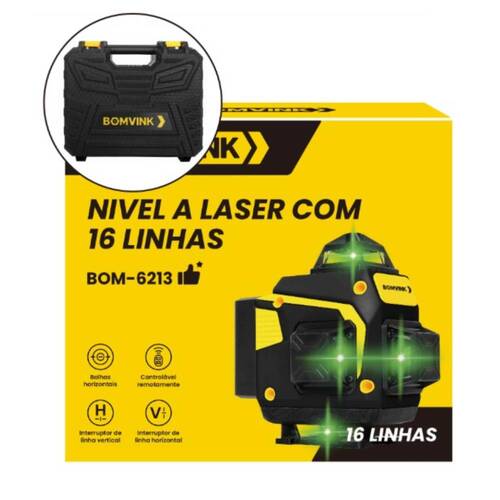 Nível a laser verde a bateria 16 linhas 25 m com kit de acessórios - BOM-6213 Nível a laser verde a bateria 16 linhas 25 m com kit de acessórios - BOM-6213