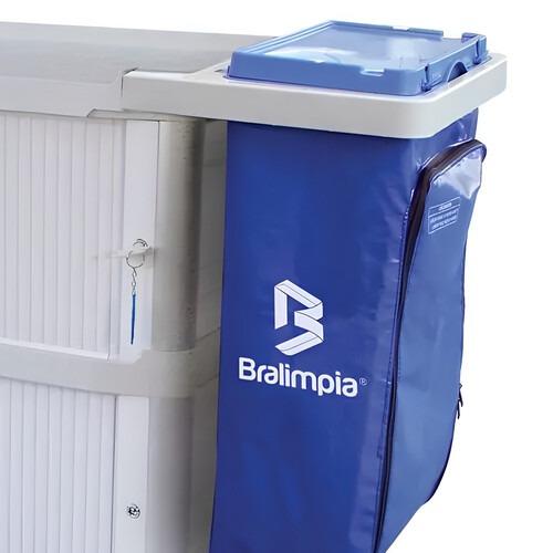 Carro funcional extra 2 bolsas azul com porta Carro funcional extra 2 bolsas azul com porta