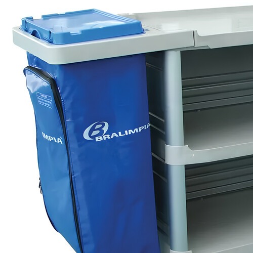Carro funcional extra 2 bolsas azul com fechamento Carro funcional extra 2 bolsas azul com fechamento