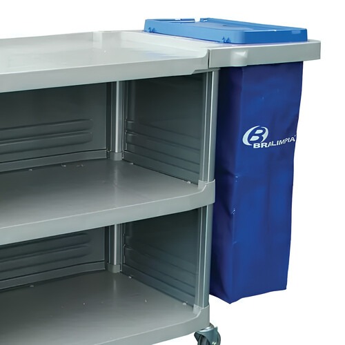 Carro funcional extra 2 bolsas azul com fechamento Carro funcional extra 2 bolsas azul com fechamento