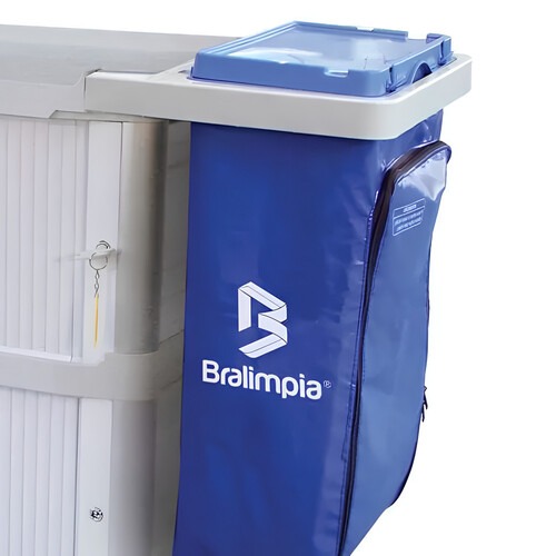 Carro funcional extra 2 bolsas amarela e azul com porta Carro funcional extra 2 bolsas amarela e azul com porta