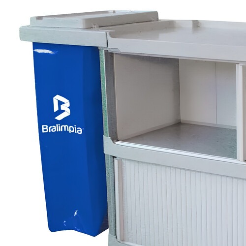 Carro funcional extra 2 bolsas azul e verde com porta Carro funcional extra 2 bolsas azul e verde com porta