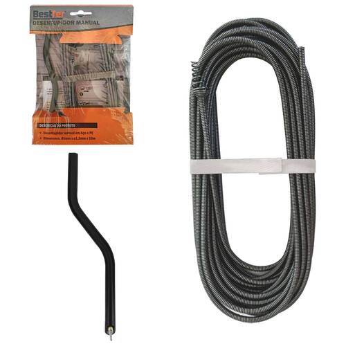 Desentupidor manual com cabo de a�o 10 m x 6 mm - BFH2300