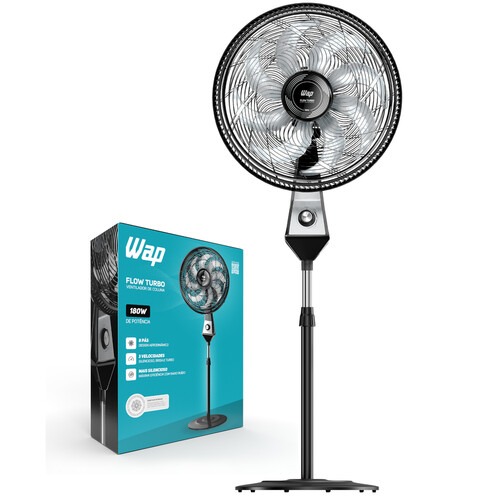 Ventilador de coluna 50 cm oscilante 8 pás com 3 velocidades Flow Turbo - WV02PR 110V Ventilador de coluna 50 cm oscilante 8 pás com 3 velocidades Flow Turbo - WV02PR 110V