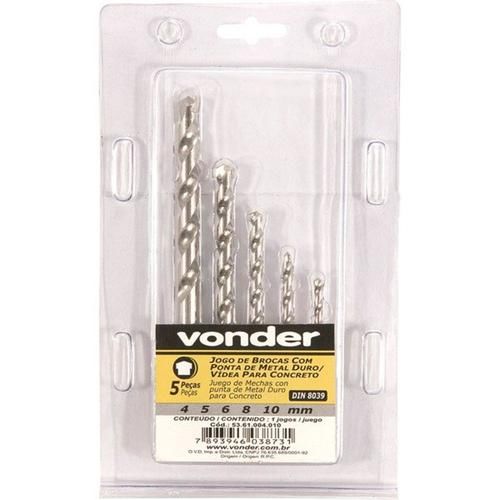 Jogo de brocas de wídea 4 a 10 mm com 05 peças Jogo de brocas de wídea 4 a 10 mm com 05 peças