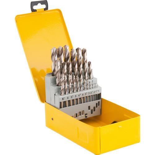 Jogo de brocas aço rápido 1,0 a 13,0 mm DIN338 com 25 peças Jogo de brocas aço rápido 1,0 a 13,0 mm DIN338 com 25 peças